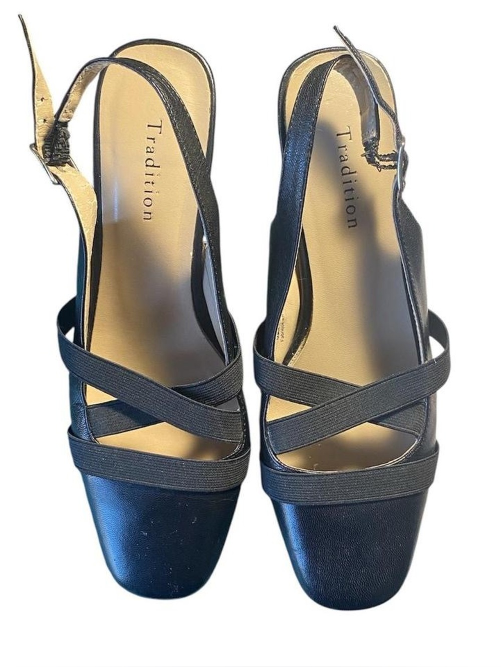 tradition black slingback mary jane heels
